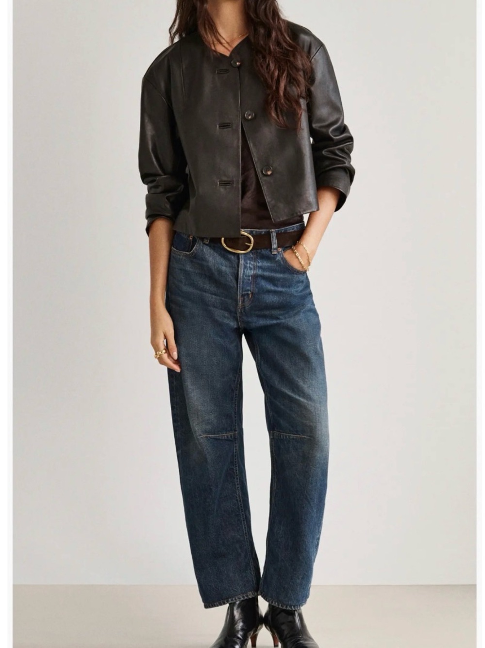 Madewell Darted Barrel Leg Rigid Jeans in Danver Wash